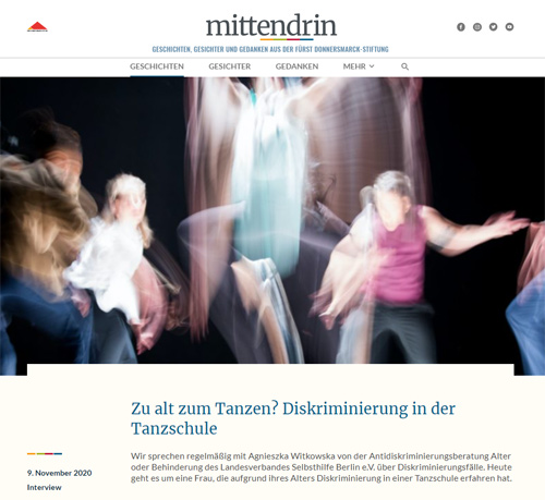 09.11.2020 - mittendrin: Zu alt zum Tanzen? Diskriminierung in der Tanzschule