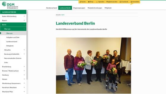 Screenshot Deutsche Gesellschaft für Muskelkranke e.V. (DGM), LV Berlin