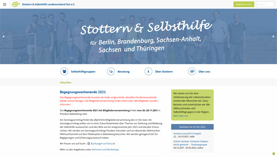 Screenshot Stottern & Selbsthilfe Landesverband Ost e.V.