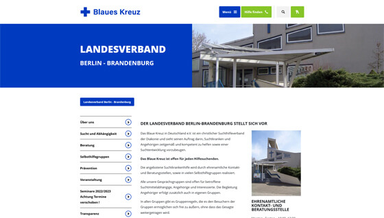 Screenshot Blaues Kreuz in Deutschland e.V., Landesverband Berlin - Brandenburg