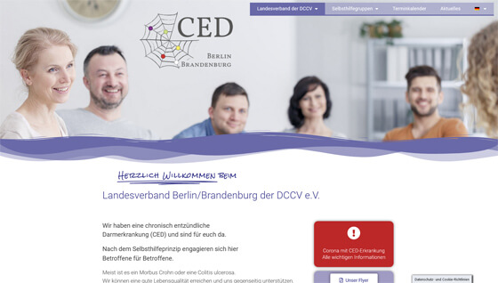 Screenshot DCCV e.V., Landesverband Berlin/Brandenburg